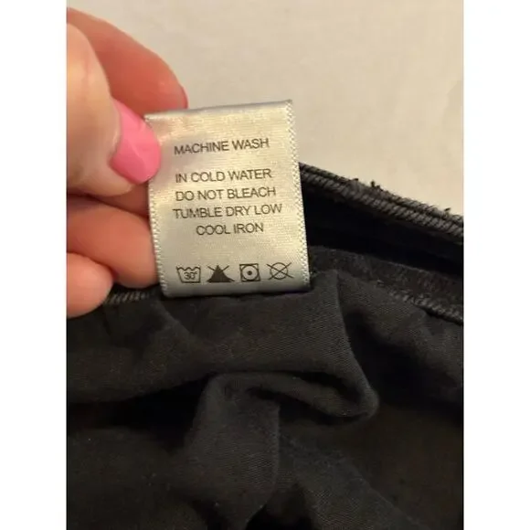 Judy Blue Womens 16W Black Plaid Patch Skinny Fit Biker Rocker Edgy Grunge Jeans - Picture 9 of 13